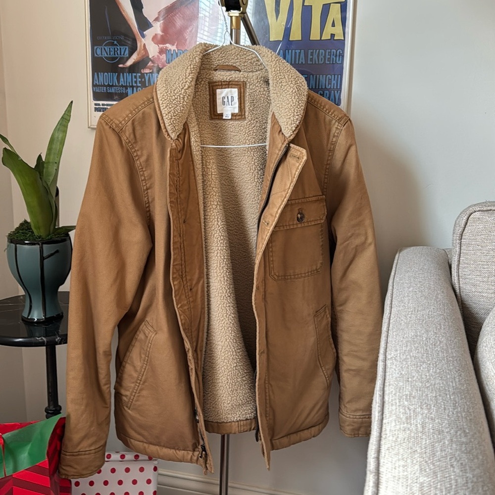 Gap Faux Sherpa-lined canvas jacket